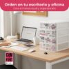 71E1AzDqwsL._AC_SL1500_.jpg COM-FORT HOUSE | Cajonera Apilable de Plástico | Modelo Textos | Color Blanco| Modelo de 4 Cajones | Cajones de Almacenamiento Modular
