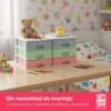 Cajonera Apilable de Plástico | Modelo Multicolor | Color Blanco | Modelo de 3 Cajones | Cajones de Almacenamiento Modular