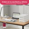 71GSOOa5vUL._AC_SL1500_.jpg COM-FORT HOUSE | Cajonera Apilable de Plástico | Modelo Lineas | Color Blanco| Modelo de 3 Cajones | Cajones de Almacenamiento Modular