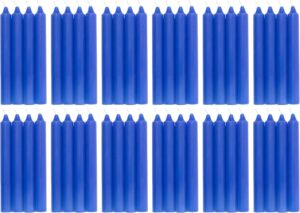 COM-FORT HOUSE- Vela de mesa Azul - Pack velas de 48 Unidades - Velas Decorativas Sin Perfume - Velas para tu Hogar