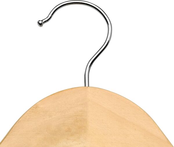 COM-FORT HOUSE | Percha de Madera Maciza | Color Blanco, Natural | Percha de Madera Maciza con Pinzas | Gancho Giratorio | Ideal para Faldas Pantalones y Vaqueros