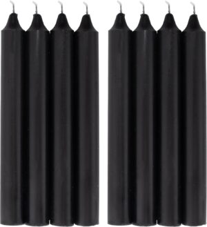 COM-FORT HOUSE- Vela de mesa Negra - Pack velas de 8 Unidades - Velas Decorativas Sin Perfume - Velas para tu Hogar
