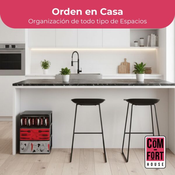 71NE-U5EZvL._AC_SL1500_.jpg COM-FORT HOUSE | Cajonera Apilable de Plástico | Modelo Iris | Diseño Cocina | Modelo de 3 Cajones | Cajones de Almacenamiento Modular