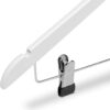 71NZi10pGNL._AC_SL1500_.jpg COM-FORT HOUSE | Percha de Madera con Pinzas de Metal | Color Blanco | Diseño Elegante | Gancho de Acero Inoxidable Giratorio | Pack de 25 Unidades de 45cm | Muescas para Tirantes |
