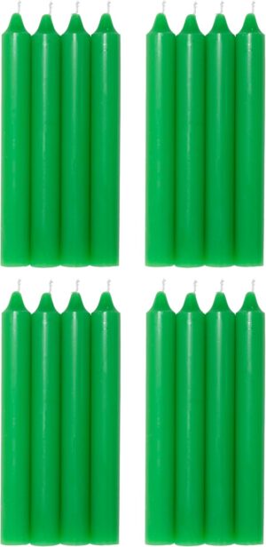 COM-FORT HOUSE- Vela de mesa Verda - Pack velas de 16 Unidades - Velas Decorativas Sin Perfume - Velas para tu Hogar