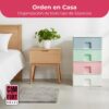COM-FORT HOUSE | Cajonera Apilable de Plástico | Modelo Multicolor | Color Blanco | Modelo de 4 Cajones | Cajones de Almacenamiento Modular