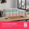 Cajonera Apilable de Plástico | Modelo Multicolor | Color Blanco | Modelo de 3 Cajones | Cajones de Almacenamiento Modular