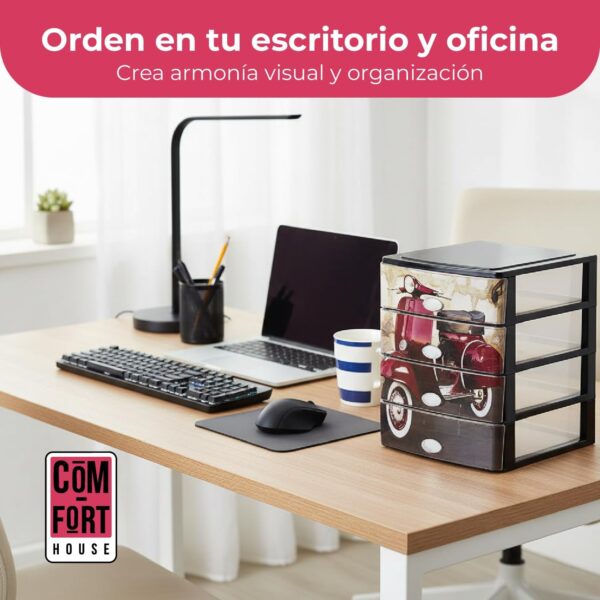71UmjwThuZL._AC_SL1500_.jpg COM-FORT HOUSE | Cajonera Apilable de Plástico | Modelo Moto | Color Negro| Modelo de 4 Cajones | Cajones de Almacenamiento Modular