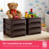71VyZA4UlAL._AC_SL1500_.jpg COM-FORT HOUSE | Cajonera Apilable de Plástico | Modelo Bambú | Color Wengue| Modelo de 3 Cajones | Cajones de Almacenamiento Modular