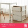 71bMQwMVzjL._AC_SL1500_.jpg COM-FORT HOUSE | Cajonera Apilable de Plástico | Modelo Ondas | Color Blanco Roto | Modelo de 3 Cajones | Cajones de Almacenamiento Modular