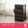 71c37nGyqsL._AC_SL1500_.jpg COM-FORT HOUSE | Cajonera Apilable de Plástico | Modelo Bambu | Color Wengue | Modelo de 4 Cajones | Cajones de Almacenamiento Modular