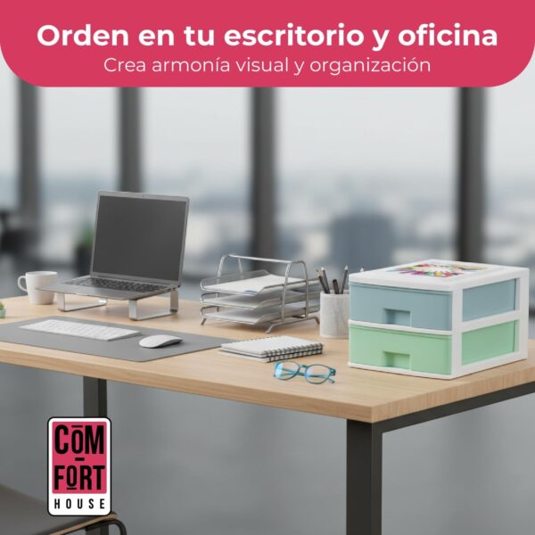 71ceqPc9YGL._AC_SL1500_.jpg COM-FORT HOUSE | Cajonera Apilable de Plástico | Modelo Multicolor | Color Blanco | Modelo de 2 Cajones | Cajones de Almacenamiento Modular