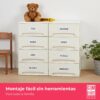 71d6N-3YKL._AC_SL1500_.jpg COM-FORT HOUSE | Cajonera Apilable de Plástico | Modelo Ondas | Color Blanco Roto | Modelo de 4 Cajones | Cajones de Almacenamiento Modular