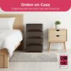 71dqAwF0JsL._AC_SL1500_.jpg COM-FORT HOUSE | Cajonera Apilable de Plástico | Modelo Bambu | Color Wengue | Modelo de 4 Cajones | Cajones de Almacenamiento Modular