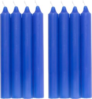 COM-FORT HOUSE- Vela de mesa Azul - Pack velas de 8 Unidades - Velas Decorativas Sin Perfume - Velas para tu Hogar