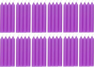 COM-FORT HOUSE- Vela de mesa Lila - Pack velas de 48 Unidades - Velas Decorativas Sin Perfume - Velas para tu Hogar