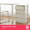 71jSP8-8RzL._AC_SL1500_.jpg COM-FORT HOUSE | Cajonera Apilable de Plástico | Modelo Ondas | Color Blanco Roto | Modelo de 4 Cajones | Cajones de Almacenamiento Modular