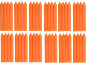 COM-FORT HOUSE- Vela de mesa Naranja - Pack velas de 48 Unidades - Velas Decorativas Sin Perfume - Velas para tu Hogar