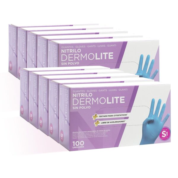 71lEb4miy4L._SL1500_.jpg COM-FORT HOUSE - Guantes nitrilo desechables - Color Azul- Colección Dermolite - Guantes de Látex sin Polvo - Disponible en tallas, S, 1000und.