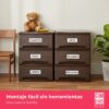 71lTaRmFLqL._AC_SL1500_.jpg COM-FORT HOUSE | Cajonera Apilable de Plástico | Modelo Bambu | Color Wengue | Modelo de 3 Cajones | Cajones de Almacenamiento Modular
