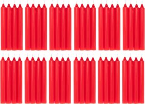 COM-FORT HOUSE- Vela de mesa Roja - Pack velas de 48 Unidades - Velas Decorativas Sin Perfume - Velas para tu Hogar