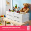 71qBhTF4cYL._AC_SL1500_.jpg COM-FORT HOUSE | Cajonera Apilable de Plástico | Modelo Lineas | Color Blanco| Modelo de 2 Cajones | Cajones de Almacenamiento Modular