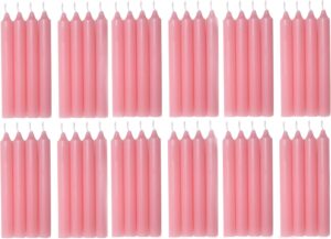 COM-FORT HOUSE- Vela de mesa Rosa - Pack velas de 48 Unidades - Velas Decorativas Sin Perfume - Velas para tu Hogar