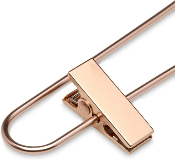 COM-FORT HOUSE Percha de Aluminio con Pinzas para Falda, Color Dorado. Pack de 8 y 14 Und. Perchas de Metal de 32 cm, Inoxidable y Resistentes. 14 Und.