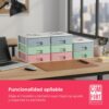 71vaDF0ujML._AC_SL1500_.jpg COM-FORT HOUSE | Cajonera Apilable de Plástico | Modelo Multicolor | Color Blanco | Modelo de 2 Cajones | Cajones de Almacenamiento Modular