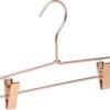 COM-FORT HOUSE Percha de Aluminio con Pinzas para Falda, Color Dorado. Pack de 8 y 14 Und. Perchas de Metal de 32 cm, Inoxidable y Resistentes. 14 Und.