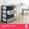 71vximR3pLL._AC_SL1500_.jpg COM-FORT HOUSE | Cajonera Apilable de Plástico | Modelo Iris | Diseño Mosaico | Modelo de 4 Cajones | Cajones de Almacenamiento Modular