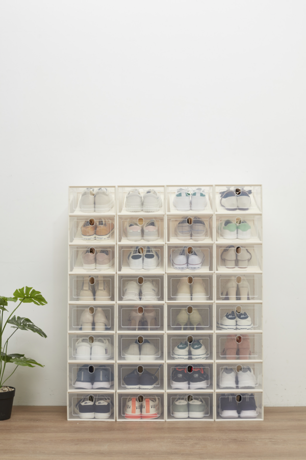 Caja para Zapatos Transparente | Cajas Organizadoras | Almacenamiento de Zapatos Plegables y Apilables | Mueble Zapatero | Cajas Almacenaje Plástico Con Separador |