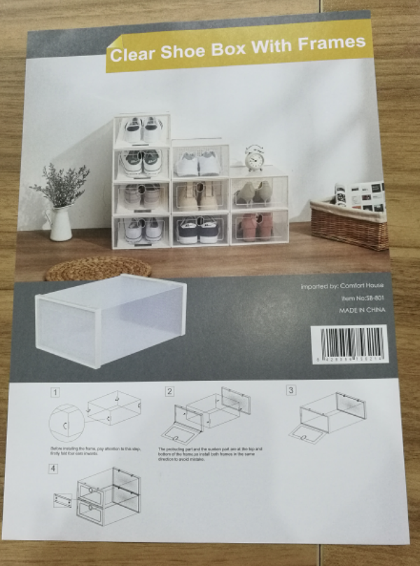 Caja para Zapatos Transparente | Cajas Organizadoras | Almacenamiento de Zapatos Plegables y Apilables | Mueble Zapatero | Cajas Almacenaje Plástico Con Separador |